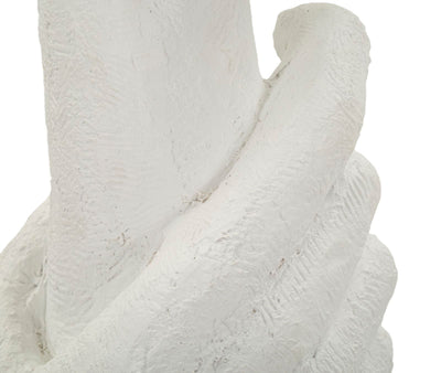 Lampe de table sculpturale blanche avec abat-jour beige – Collection Life