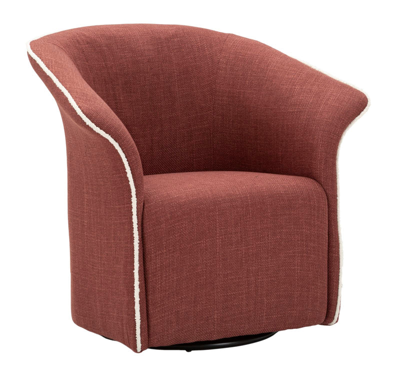 Fauteuil pivotant en velours bordeaux – Fauteuil d&