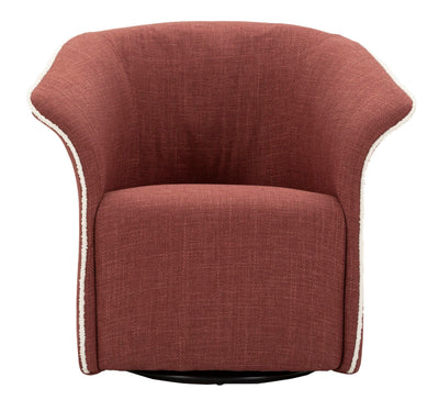 Fauteuil pivotant en velours bordeaux – Fauteuil d'appoint moderne Siena