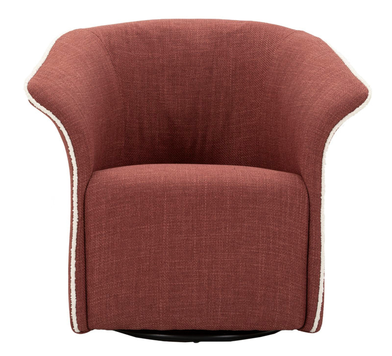 Fauteuil pivotant en velours bordeaux – Fauteuil d&