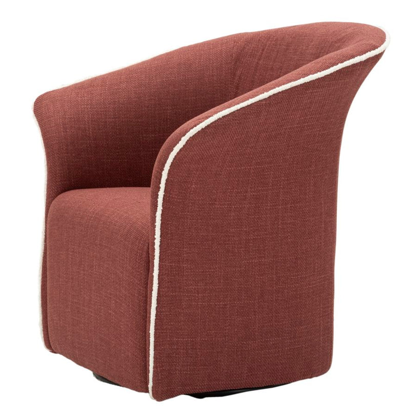 Fauteuil pivotant en velours bordeaux – Fauteuil d&