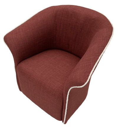 Fauteuil pivotant en velours bordeaux – Fauteuil d'appoint moderne Siena