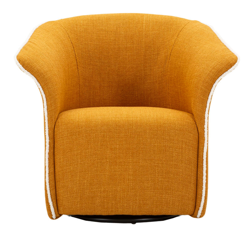 Fauteuil pivotant en velours jaune – Fauteuil d&