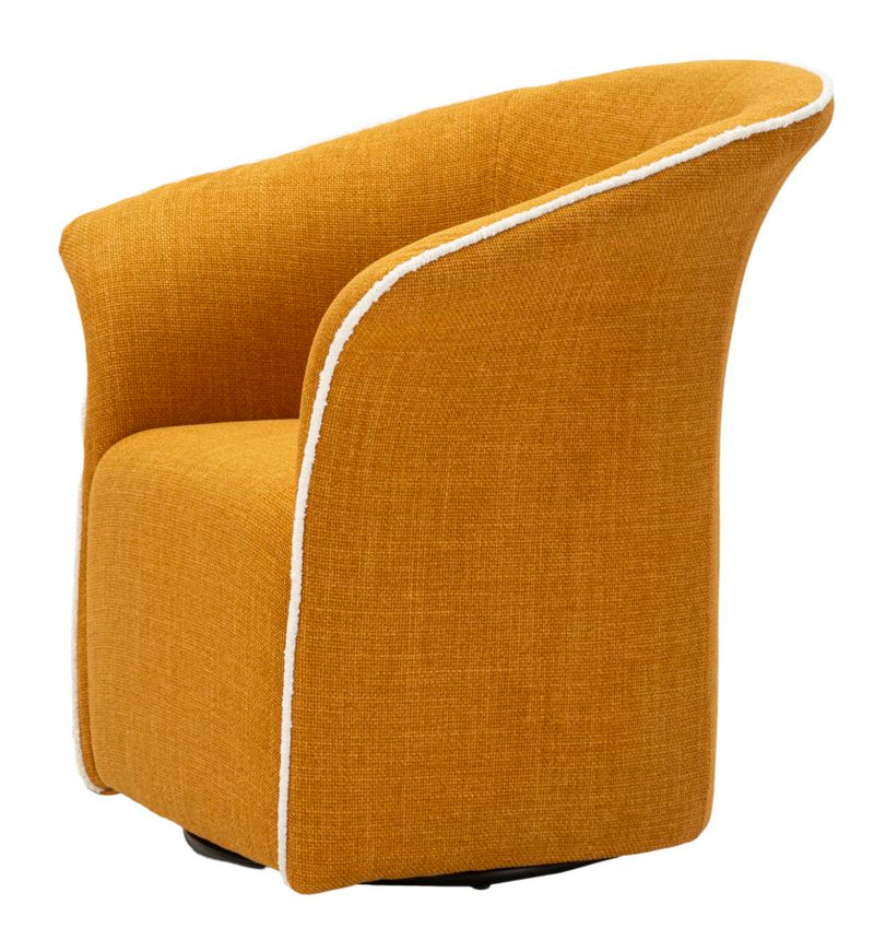 Fauteuil pivotant en velours jaune – Fauteuil d&