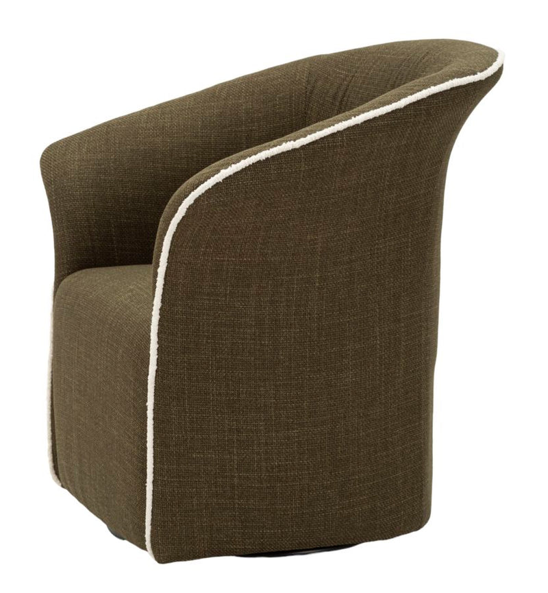 Fauteuil pivotant en velours vert – Fauteuil d&