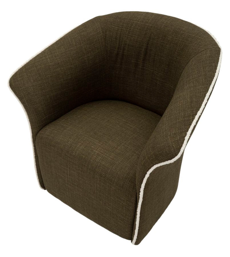 Fauteuil pivotant en velours vert – Fauteuil d&