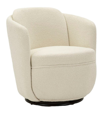 Fauteuil pivotant rembourré crème – Torino Modern Accent Chair