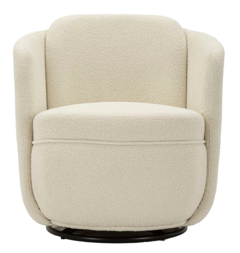 Fauteuil pivotant rembourré crème – Torino Modern Accent Chair