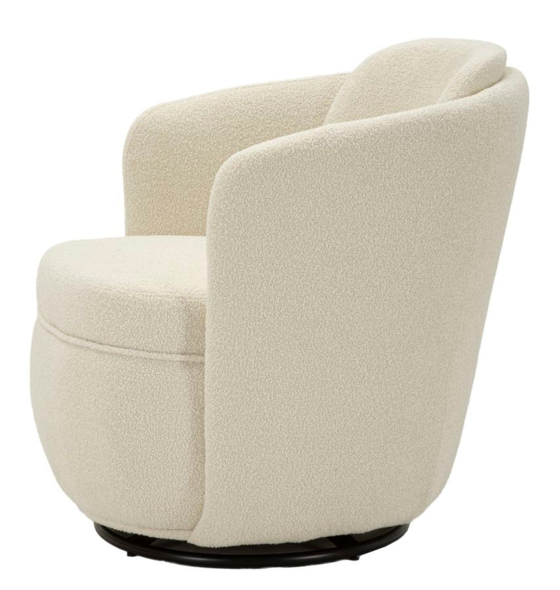 Fauteuil pivotant rembourré crème – Torino Modern Accent Chair