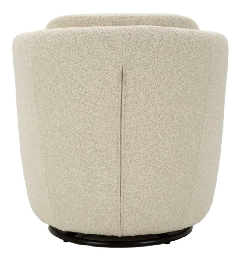 Fauteuil pivotant rembourré crème – Torino Modern Accent Chair