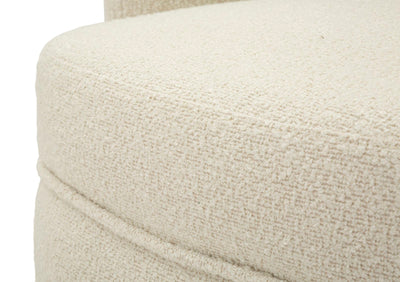 Fauteuil pivotant rembourré crème – Torino Modern Accent Chair