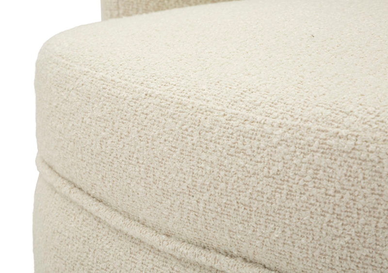 Fauteuil pivotant rembourré crème – Torino Modern Accent Chair