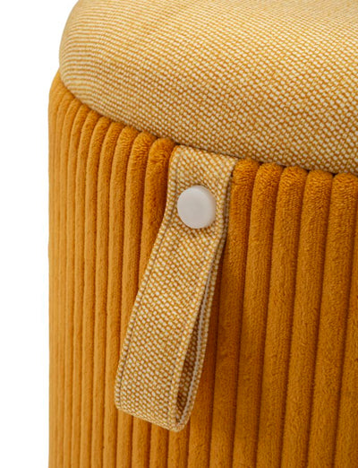 Lot de 2 poufs de rangement en velours moutarde – Poufs modernes Bolzano