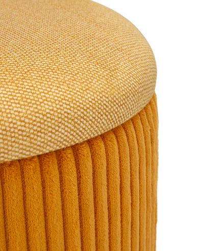 Lot de 2 poufs de rangement en velours moutarde – Poufs modernes Bolzano