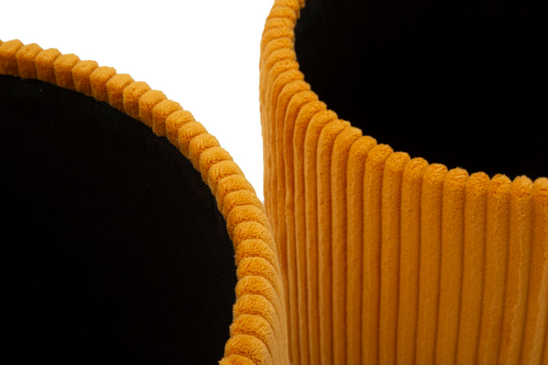 Lot de 2 poufs de rangement en velours moutarde – Poufs modernes Bolzano