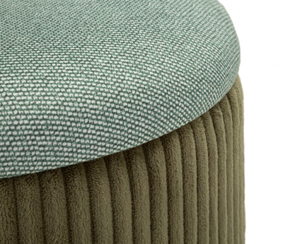 Lot de 2 poufs de rangement en velours vert – Poufs modernes Bolzano