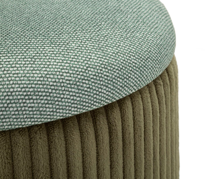 Lot de 2 poufs de rangement en velours vert – Poufs modernes Bolzano