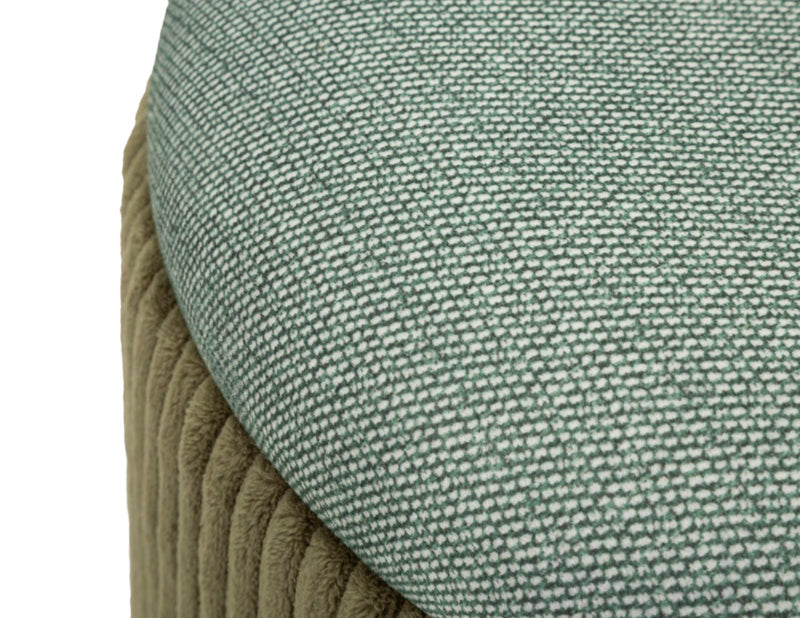 Lot de 2 poufs de rangement en velours vert – Poufs modernes Bolzano