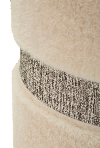 Lot de 2 poufs de rangement rembourrés crème – Collection Saint-Moritz