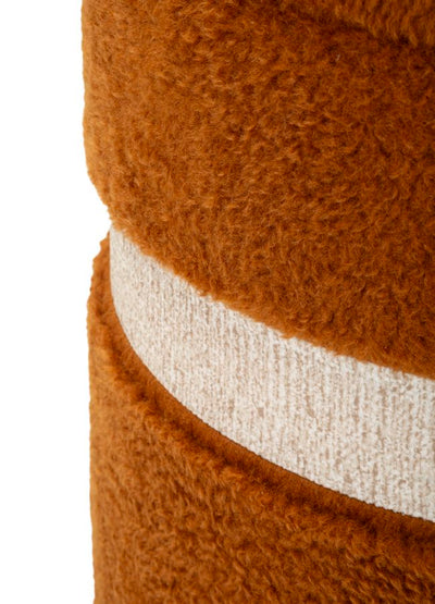 Lot de 2 poufs de rangement en velours marron – Poufs modernes Saint-Moritz