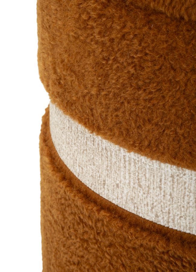 Lot de 2 poufs de rangement en velours marron – Poufs modernes Saint-Moritz