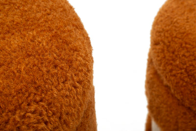 Lot de 2 poufs de rangement en velours marron – Poufs modernes Saint-Moritz