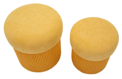 Lot de 2 poufs de rangement en velours moutarde – Aspen Contemporary Design