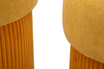 Lot de 2 poufs de rangement en velours moutarde – Aspen Contemporary Design