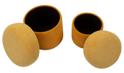 Lot de 2 poufs de rangement en velours moutarde – Aspen Contemporary Design