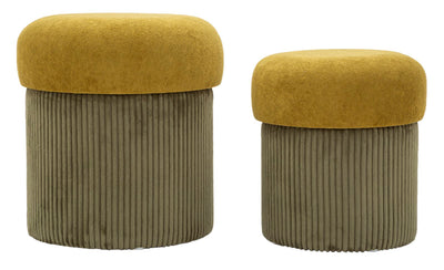 Lot de 2 poufs de rangement en velours vert – Aspen Contemporary Design