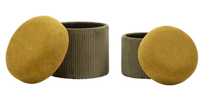 Lot de 2 poufs de rangement en velours vert – Aspen Contemporary Design