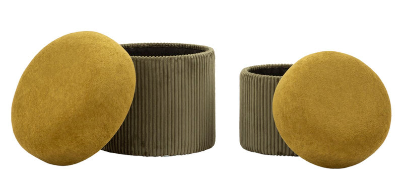 Lot de 2 poufs de rangement en velours vert – Aspen Contemporary Design