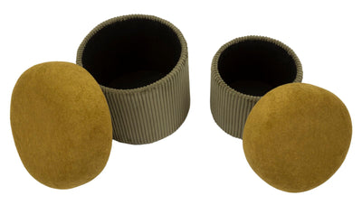 Lot de 2 poufs de rangement en velours vert – Aspen Contemporary Design