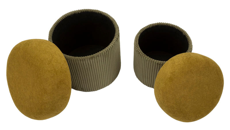 Lot de 2 poufs de rangement en velours vert – Aspen Contemporary Design