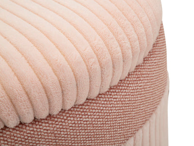 Lot de 3 poufs de rangement rembourrés roses – Collection Curtain Box