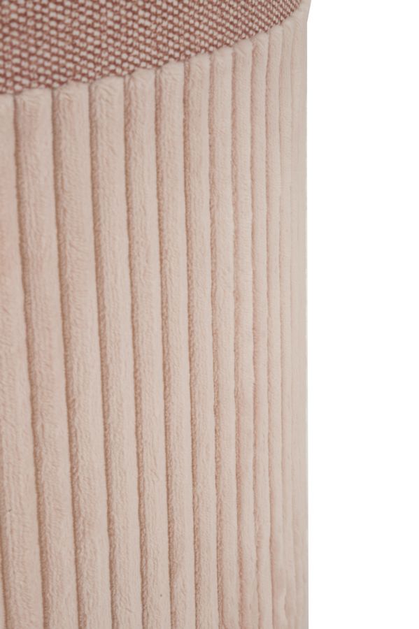 Lot de 3 poufs de rangement rembourrés roses – Collection Curtain Box