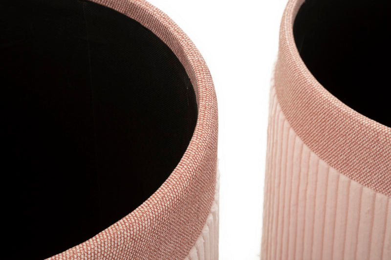 Lot de 3 poufs de rangement rembourrés roses – Collection Curtain Box