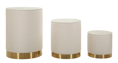 Lot de 3 poufs de rangement rembourrés – Display Shop Modern Design