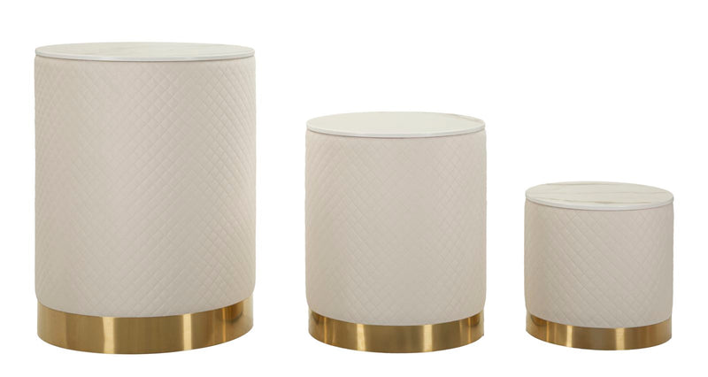 Lot de 3 poufs de rangement rembourrés – Display Shop Modern Design