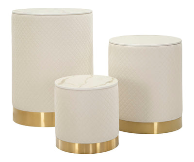 Lot de 3 poufs de rangement rembourrés – Display Shop Modern Design