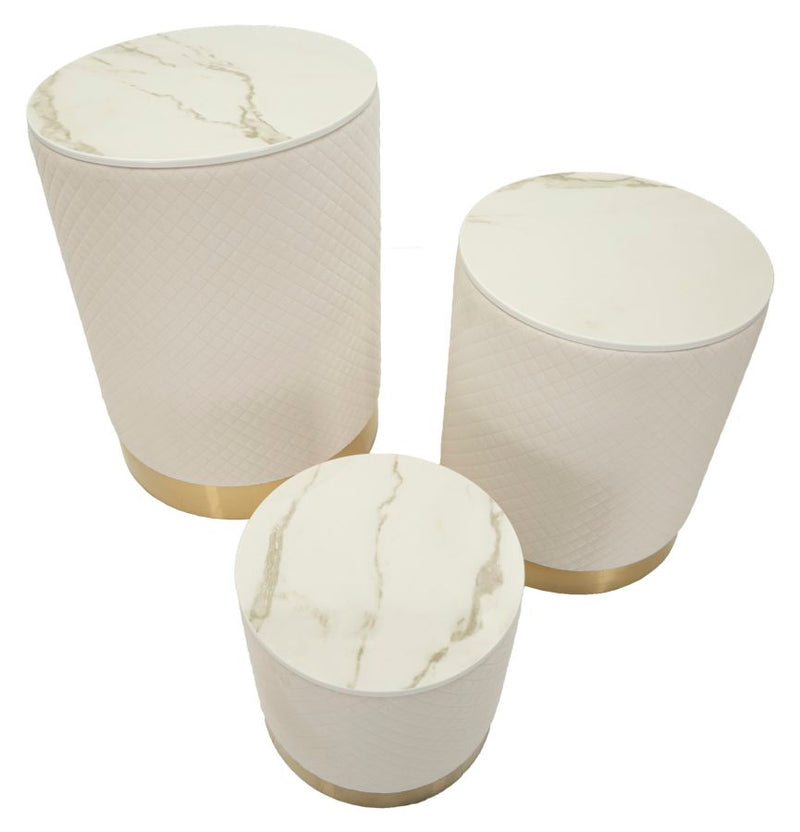 Lot de 3 poufs de rangement rembourrés – Display Shop Modern Design