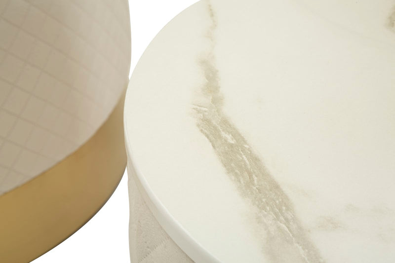 Lot de 3 poufs de rangement rembourrés – Display Shop Modern Design