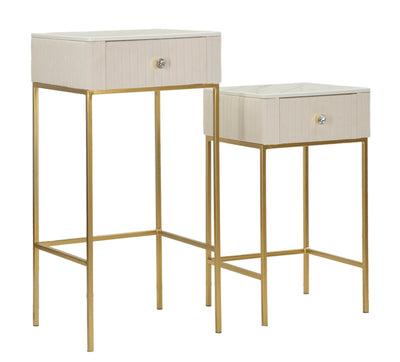 Lot de 2 tables hautes carrées avec piètement doré – Collection Wedding
