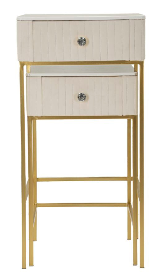 Lot de 2 tables hautes carrées avec piètement doré – Collection Wedding