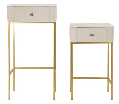 Lot de 2 tables hautes carrées avec piètement doré – Collection Wedding