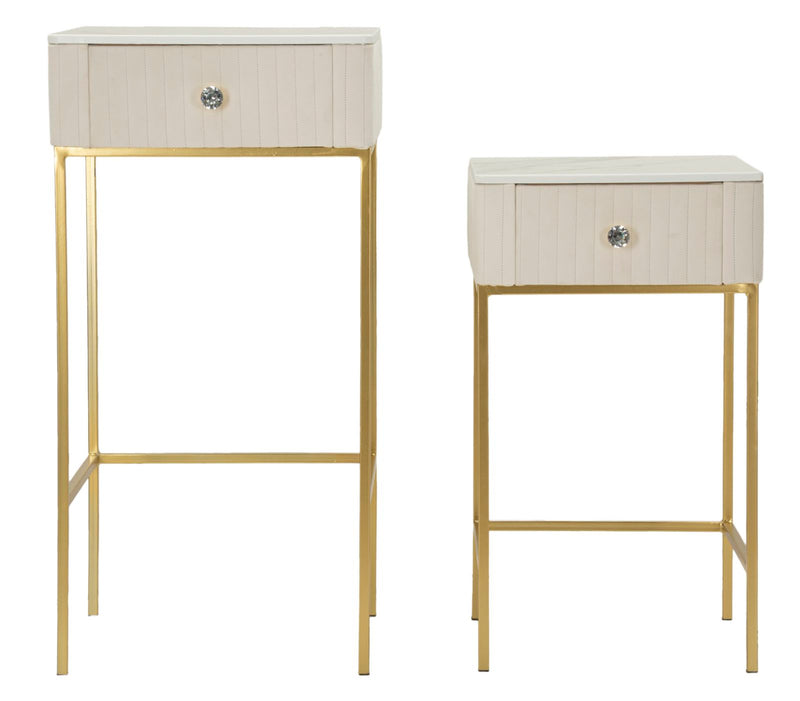 Lot de 2 tables hautes carrées avec piètement doré – Collection Wedding