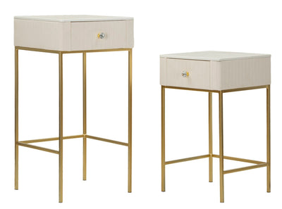 Lot de 2 tables hautes carrées avec piètement doré – Collection Wedding