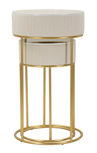 Lot de 2 tables hautes rondes avec piètement doré – Collection Wedding