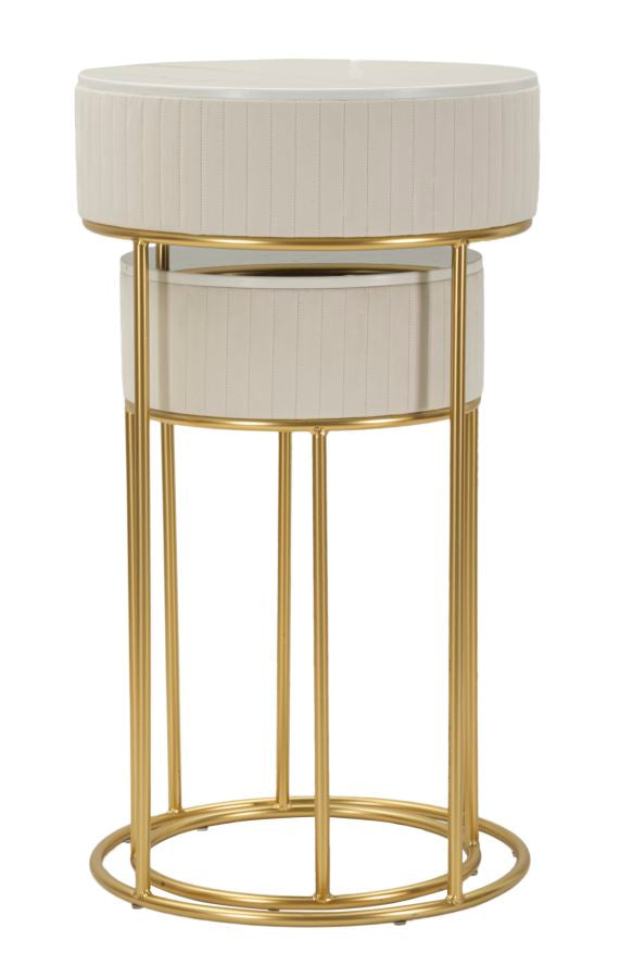 Lot de 2 tables hautes rondes avec piètement doré – Collection Wedding