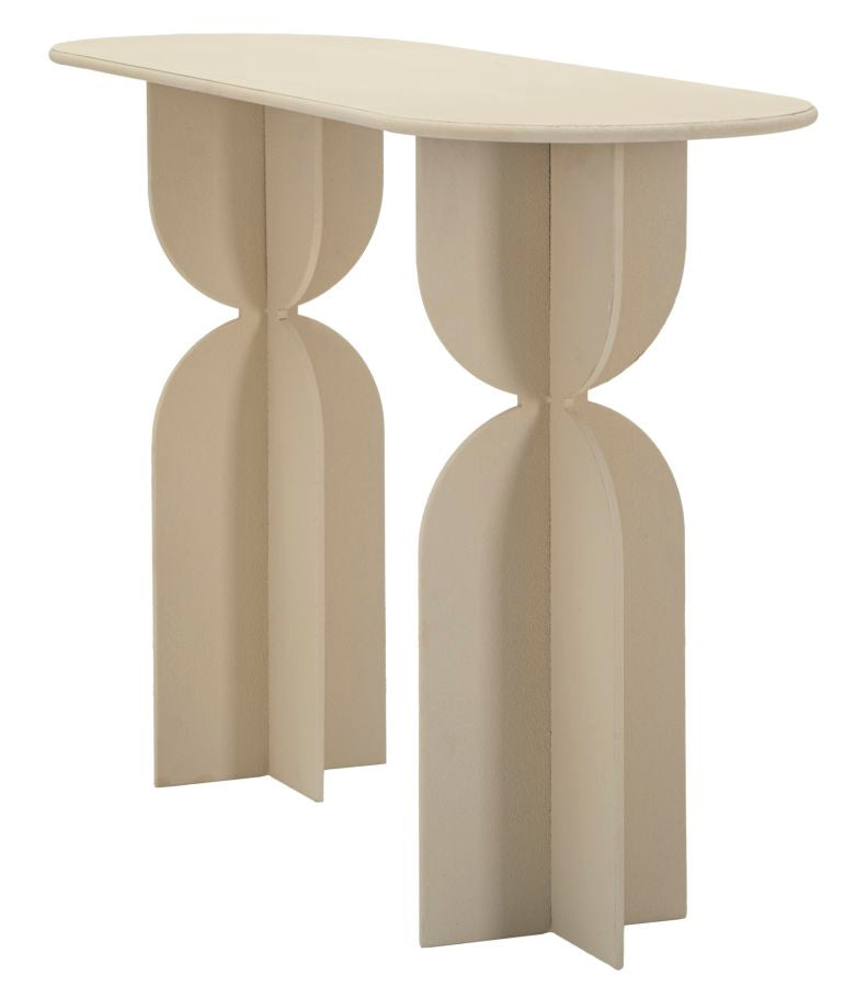Console beige avec piètement sculptural – Entrée moderne Dune
